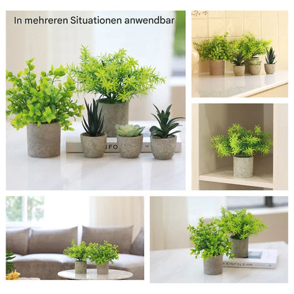 Künstliche Mini Topfpflanzen für Wohnung Büro Wohnzimmer Dekoration
