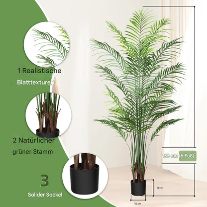 Künstliche Areca Palme für Wohnzimmer Büro tropische Raumdekoratio