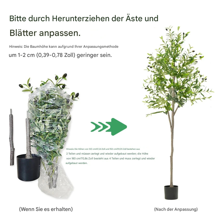 Künstlicher Olivenbaum mit Früchten für Wohnzimmer Büro Raumdekoration