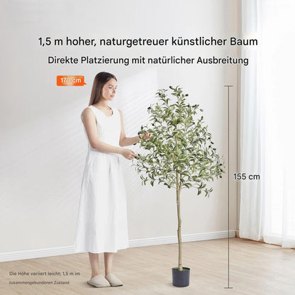 Dekorativer Olivenbaum künstlich für Innenräume pflegeleicht und stabil