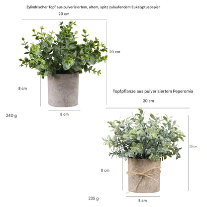 Künstliche Mini Topfpflanzen für Wohnung Büro Wohnzimmer Dekoration