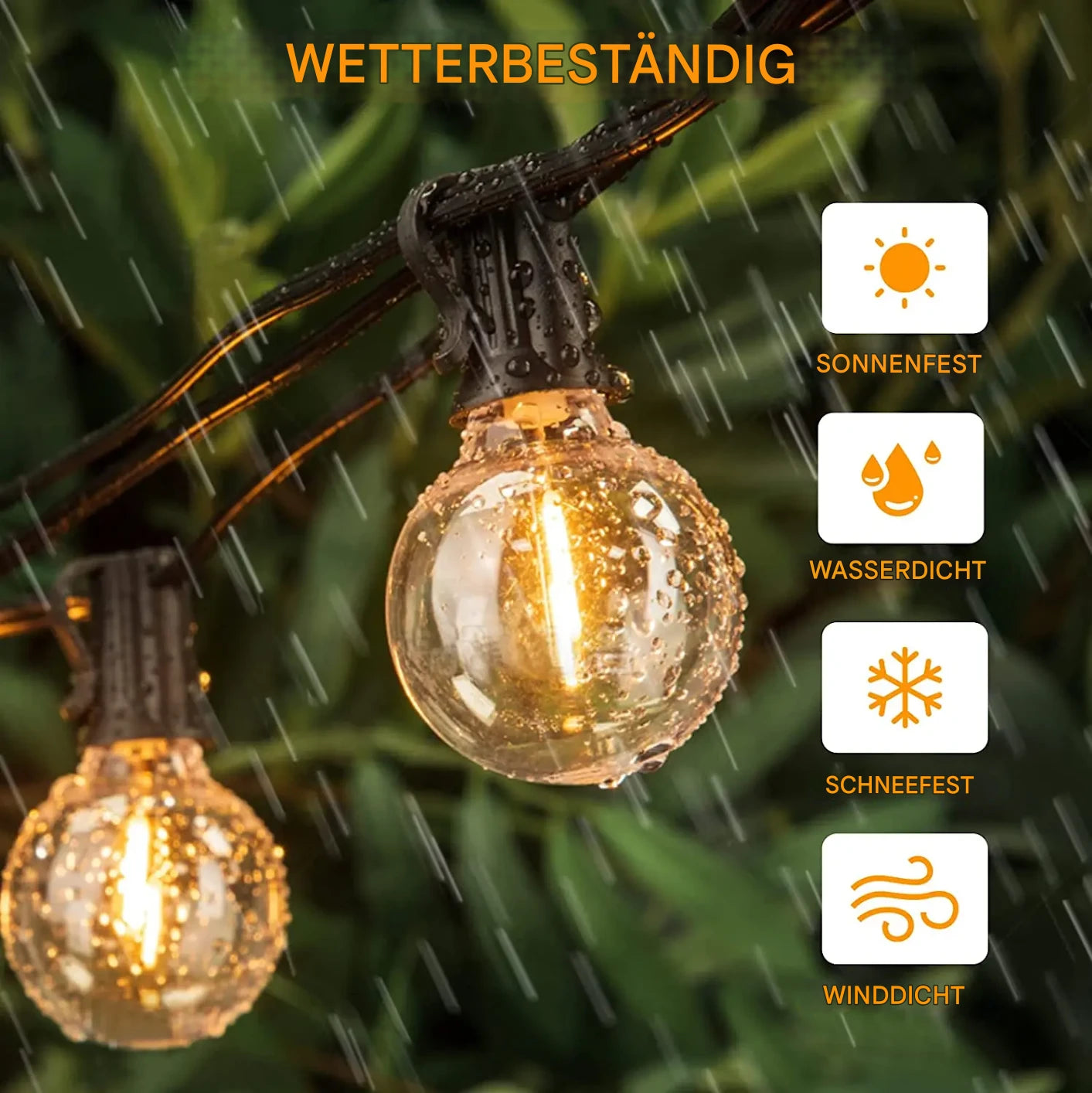 LED G40 Lichterkette für Garten, Party & Weihnachten