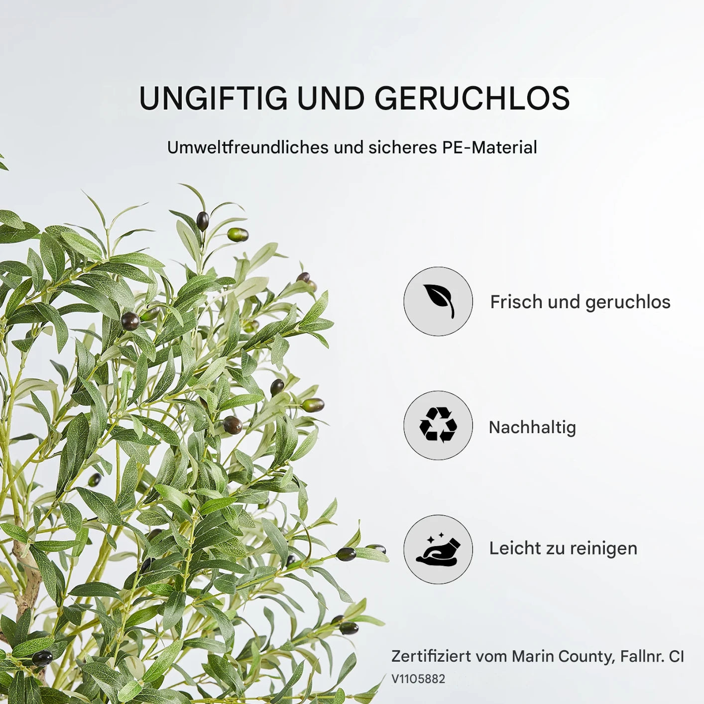 Dekorativer Olivenbaum künstlich für Innenräume pflegeleicht und stabil