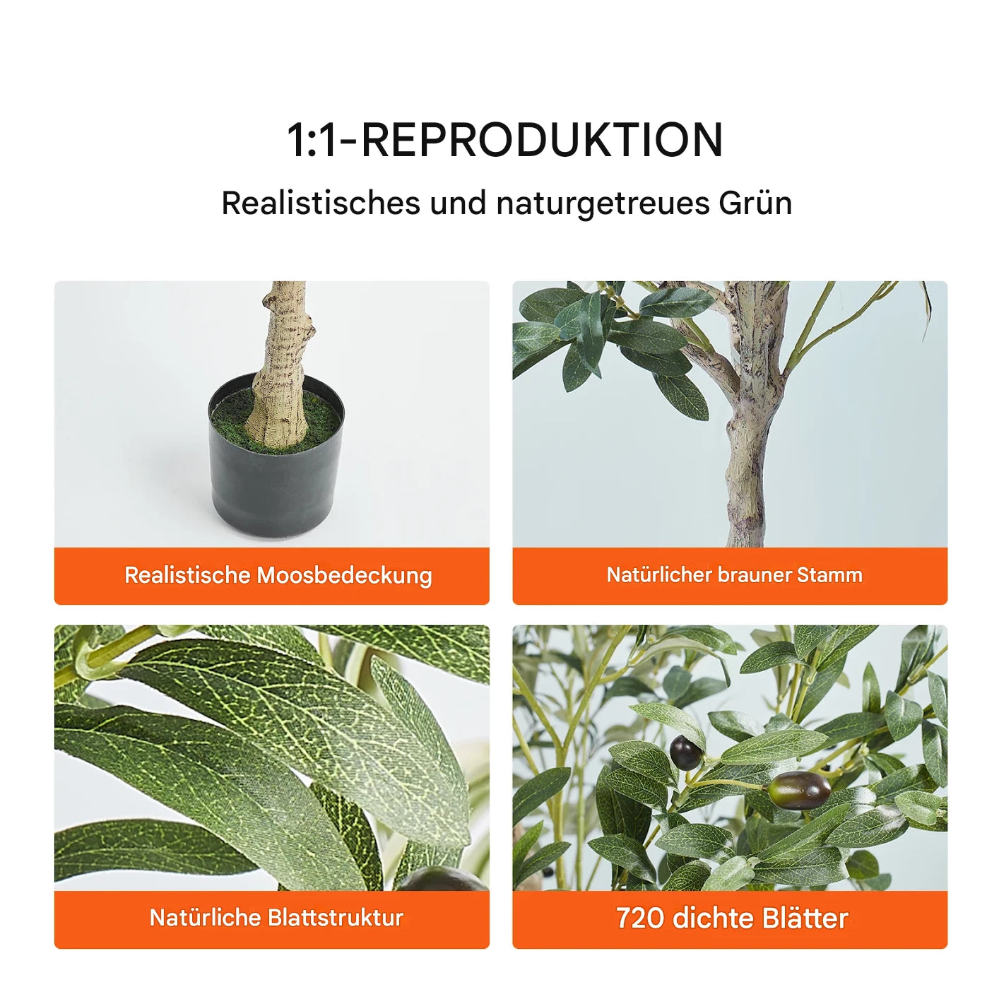 Dekorativer Olivenbaum künstlich für Innenräume pflegeleicht und stabil