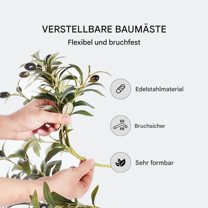 Dekorativer Olivenbaum künstlich für Innenräume pflegeleicht und stabil