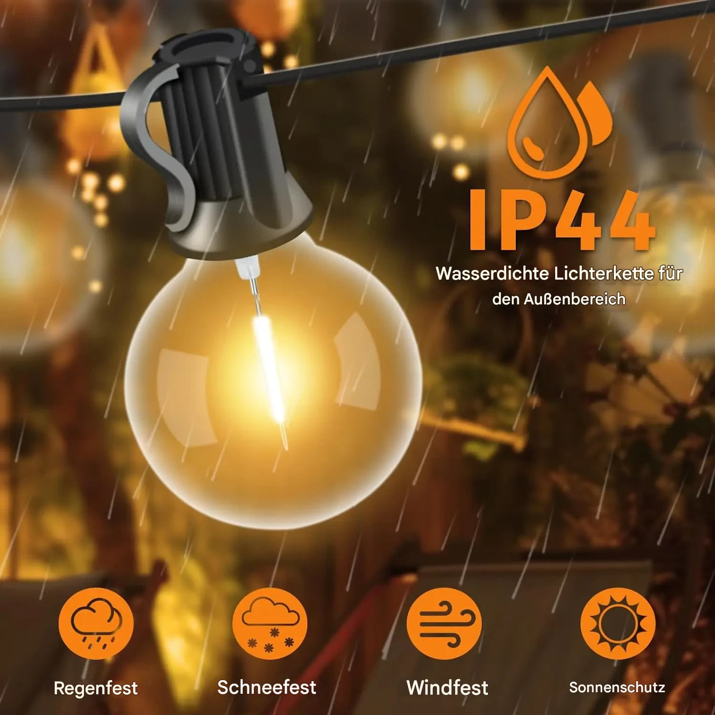 LED G40 Lichterkette für Garten, Party & Weihnachten