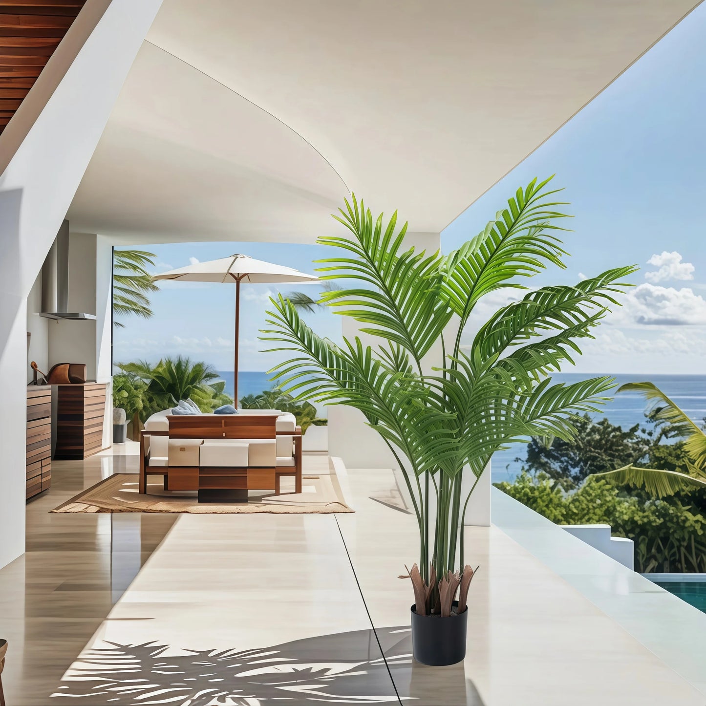 130 cm künstliche Areca Palme tropische Pflanze für Wohnzimme